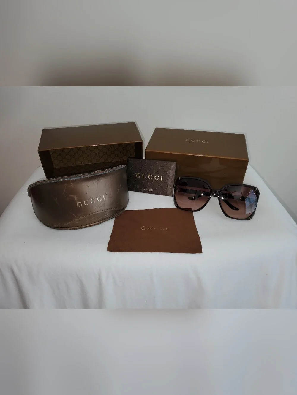 Gucci Men’s Black Sunglasses with Silver Accent
